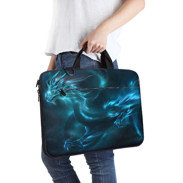 Sidorenko Laptoptasche aus Canvas im Drachendesign | mit Zubehörfach - MaxLVL