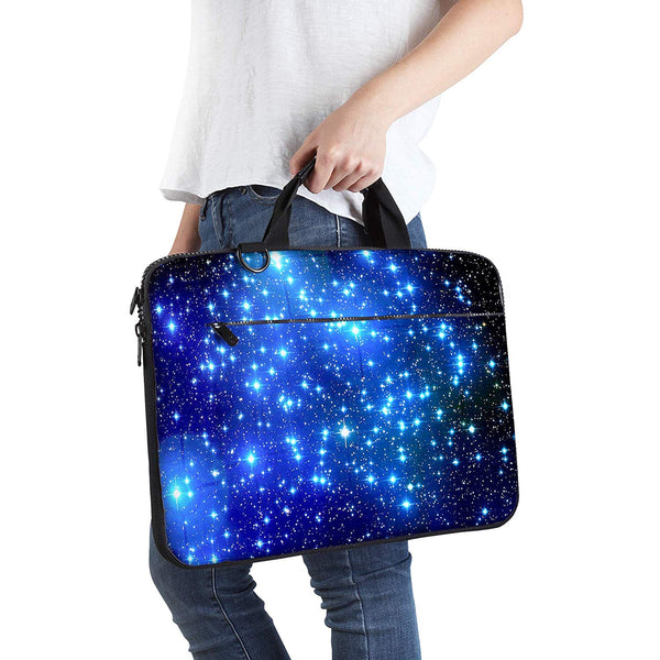 Sidorenko Laptoptasche aus Canvas im Sternendesign | mit Zubehörfach - MaxLVL