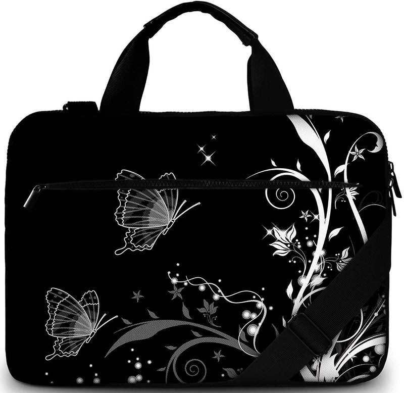 Sidorenko Laptoptasche aus Canvas im Schmetterlingdesign | mit Zubehörfach - MaxLVL