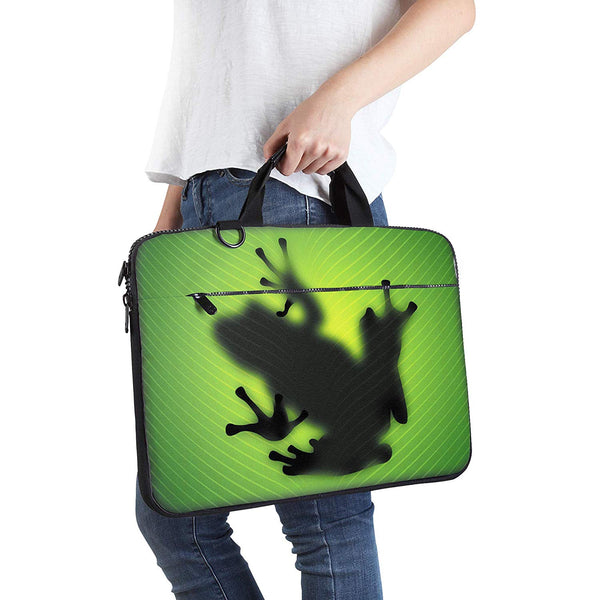 Sidorenko Laptoptasche aus Canvas im Froschdesign | mit Zubehörfach - MaxLVL