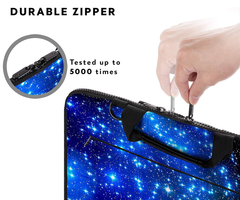Sidorenko Laptoptasche aus Canvas im Sternendesign | mit Zubehörfach - MaxLVL